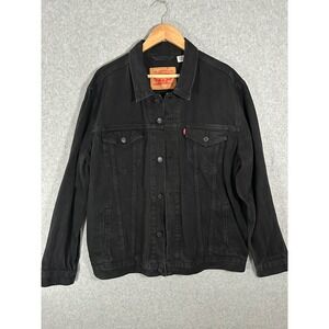 Levi's Trucker Jacket Mens XXL Black Denim Button Front Classic 72334-0144